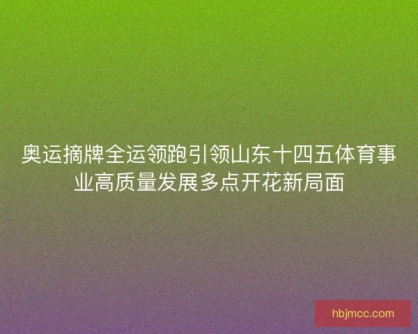 奥运摘牌全运领跑引领山东十四五体育事业高质量发展多点开花新局面 奥运摘牌全运领跑引领山东十四五体育事业高质量发展多点开花新局面